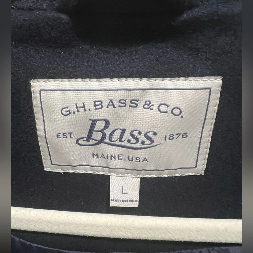 NWOT G H Bass High Quality Navy Blue Hooded Pea Coat/ Duffle Coat - Picture 7 of 12